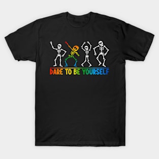 Dare To Be Yourself Cute Dabbing Lgbtq Pride T-Shirt